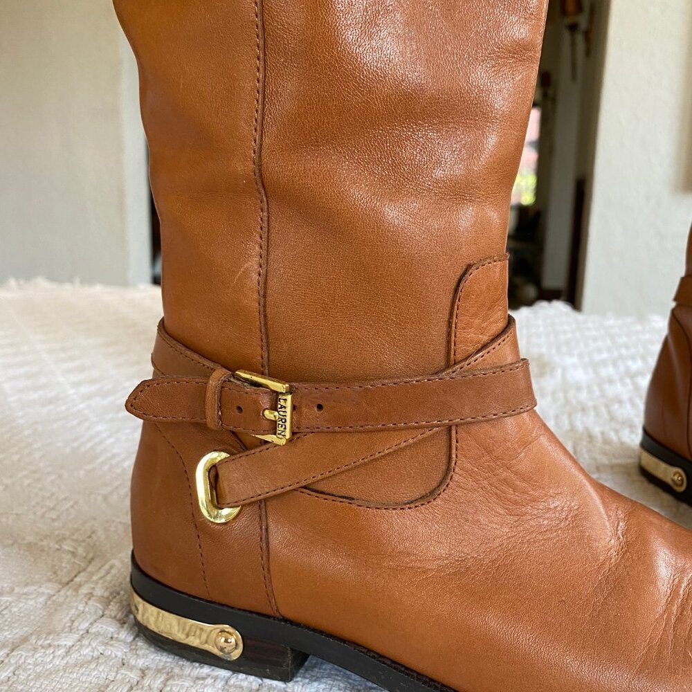 Ralph Lauren equestrian boots size 5.5, caramel color